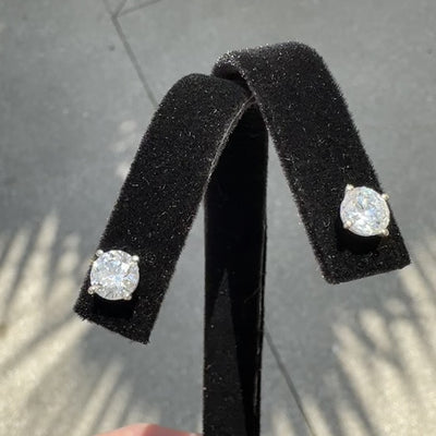 Apparel & Accessories > Jewelry > Earrings Diamond Stud Earrings 14K White Gold 2.20 Total Carats Pierce Custom Jewelers