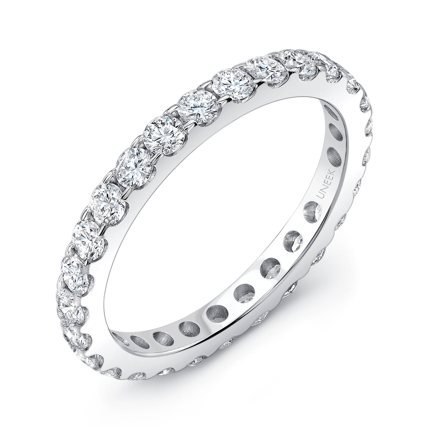 Apparel & Accessories > Jewelry > Rings Uneek Round Diamond Eternity Band 1.04 Carats in 14K White Gold Pierce Custom Jewelers