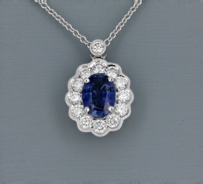Apparel & Accessories > Jewelry > Necklaces Simon G Sapphire and Diamond Pendant LP4466 Pierce Custom Jewelers