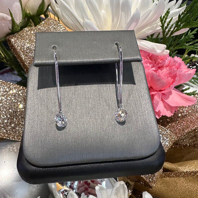 
Apparel & Accessories > Jewelry > Earrings Diamond Dangle 14k White Gold Earrings LAB105G8 Pierce Custom Jewelers