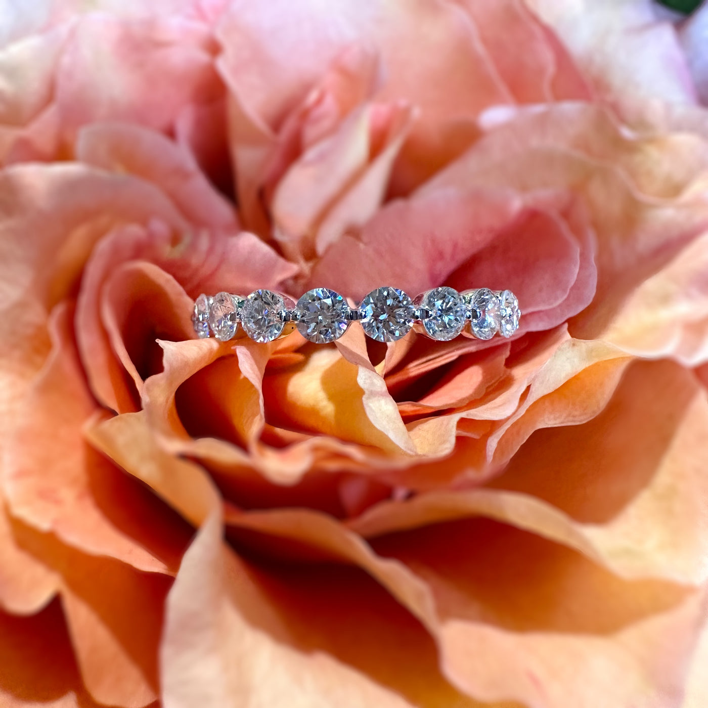 Apparel & Accessories > Jewelry > Rings Simon G Diamond Bubble Set 18K White Gold Wedding Band Ring LR3006-B Pierce Custom Jewelers