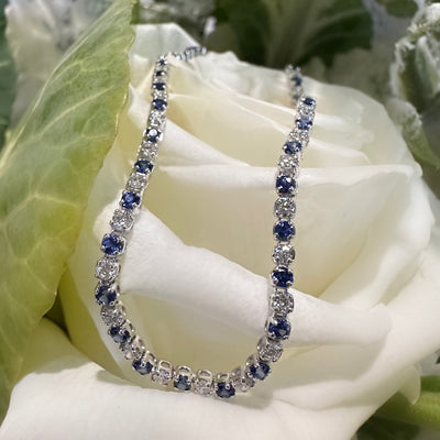 Apparel & Accessories > Jewelry > Bracelets Simon G Sapphire & Diamond 14K White Gold Tennis Bracelet LB2044 Pierce Custom Jewelers