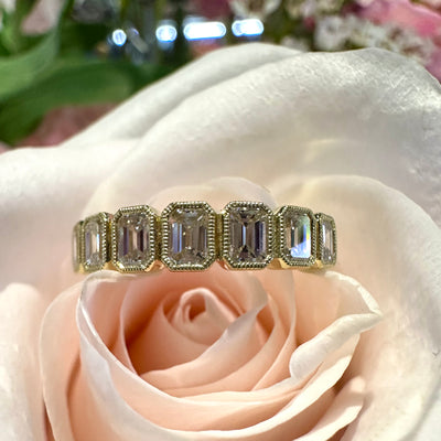 Apparel & Accessories > Jewelry > Rings Simon G. Emerald Cut Diamond Band 18K Yellow Gold Ring LR4027 Pierce Custom Jewelers