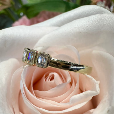 Apparel & Accessories > Jewelry > Rings Simon G. Emerald Cut Diamond Band 18K Yellow Gold Ring LR4027 Pierce Custom Jewelers