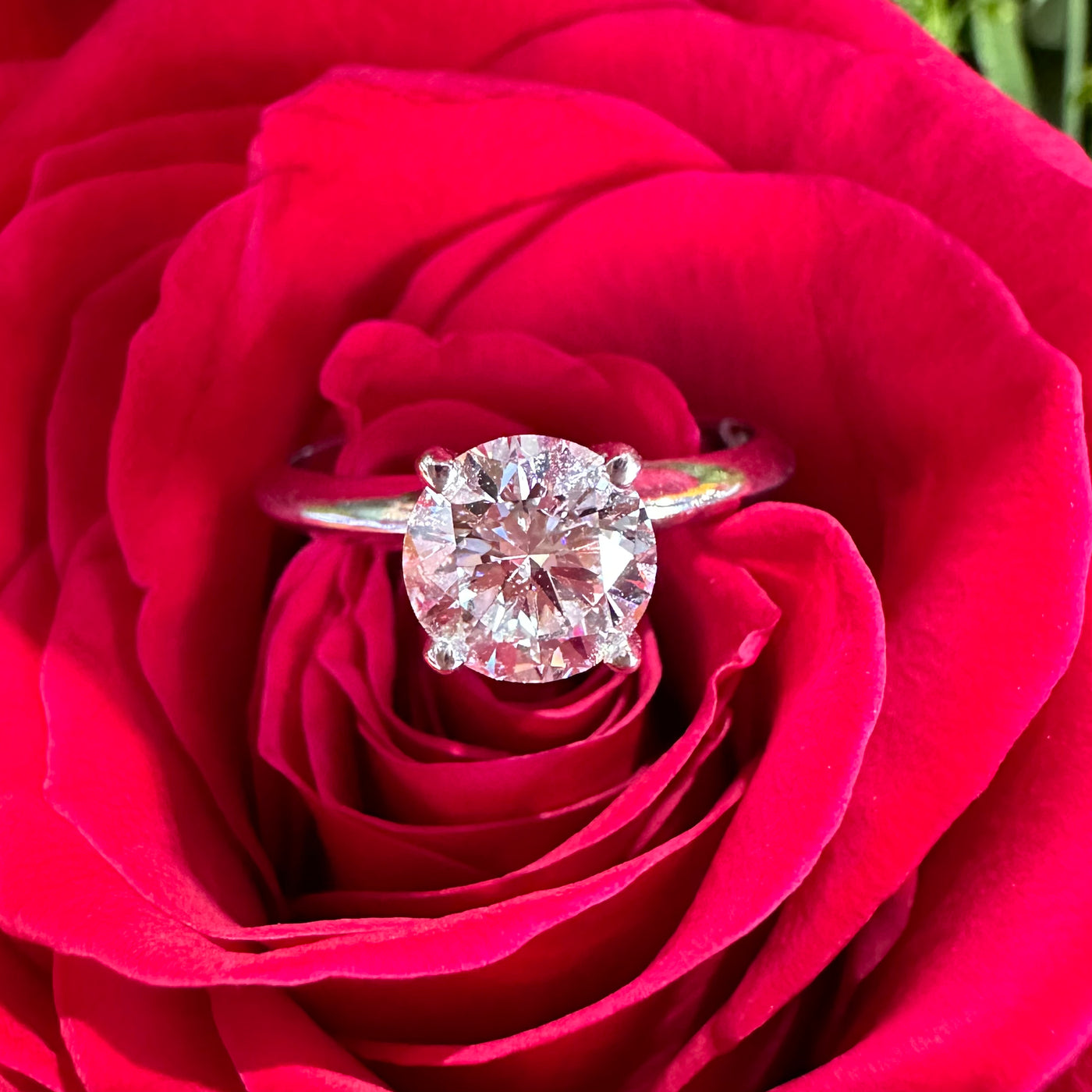 Apparel & Accessories > Jewelry > Rings 1.32 Carat Diamond Solitaire 14K White Gold Engagement Ring Pierce Custom Jewelers
