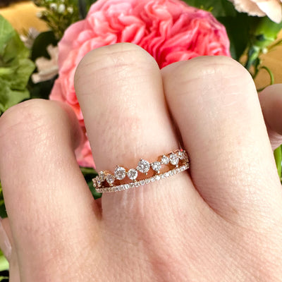 Apparel & Accessories > Jewelry > Rings Uneek Diamond 14K Rose Gold Wedding Band Pierce Custom Jewelers