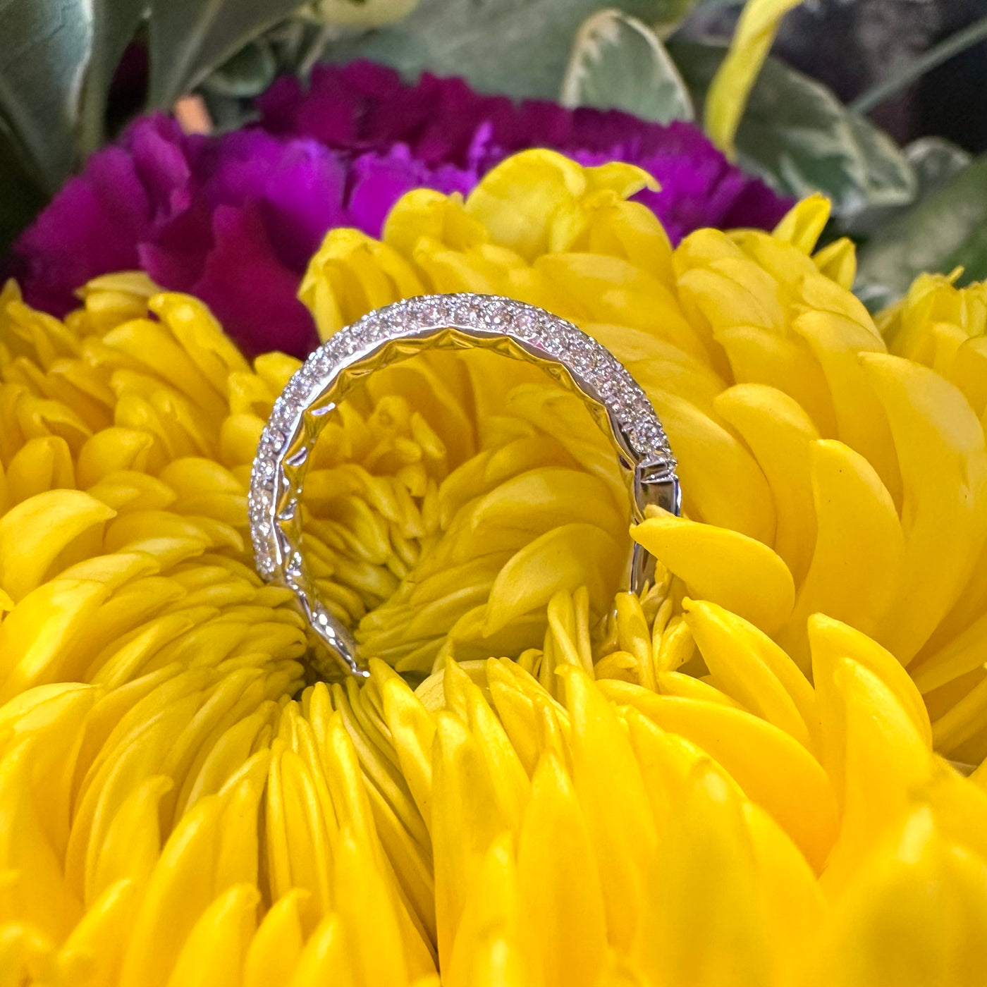 A. JAFFE Pave Diamond 14K White Gold Band Ring MRCOV3420Q / 65