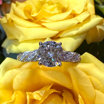 Apparel & Accessories > Jewelry > Rings A. Jaffe Semi Mount Twist Detail Band Engagement Ring MES820/133 Pierce Custom Jewelers