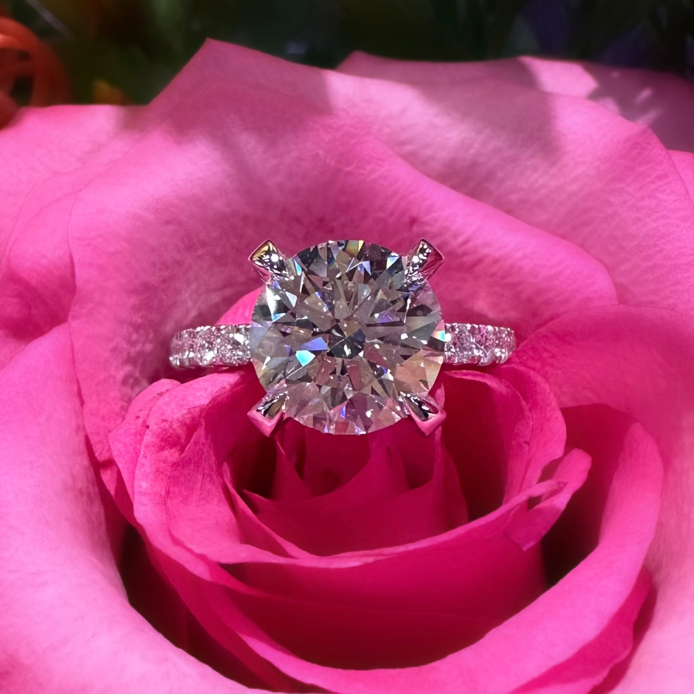 Apparel & Accessories > Jewelry > Rings  Ready to Wear Round Diamond 14K White Gold Engagement Ring Pierce Custom Jewelers