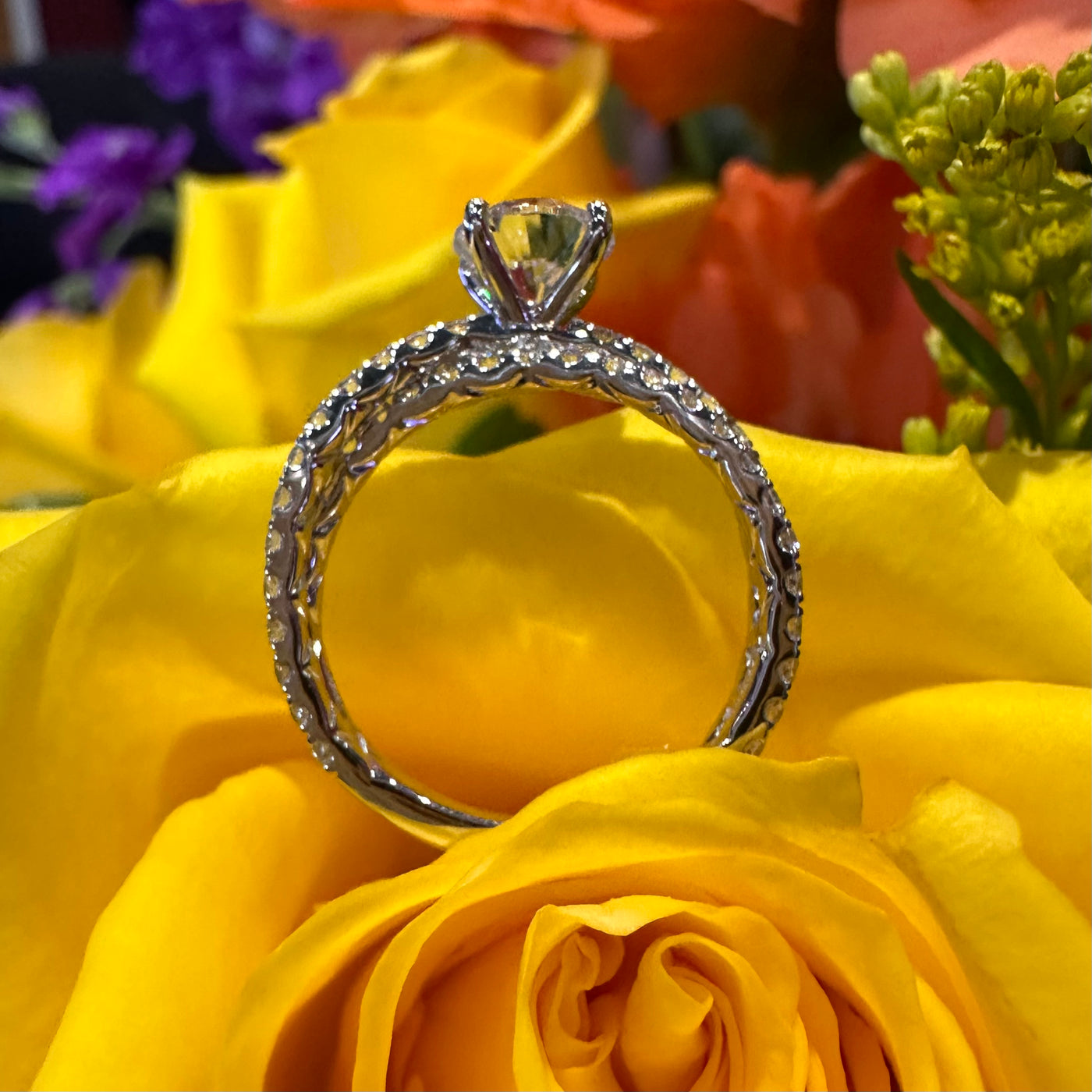 Apparel & Accessories > Jewelry > Rings A. Jaffe Diamond Crossover Band 14K White Gold Engagement Ring MECRD2373Q/174 Pierce Custom Jewelers