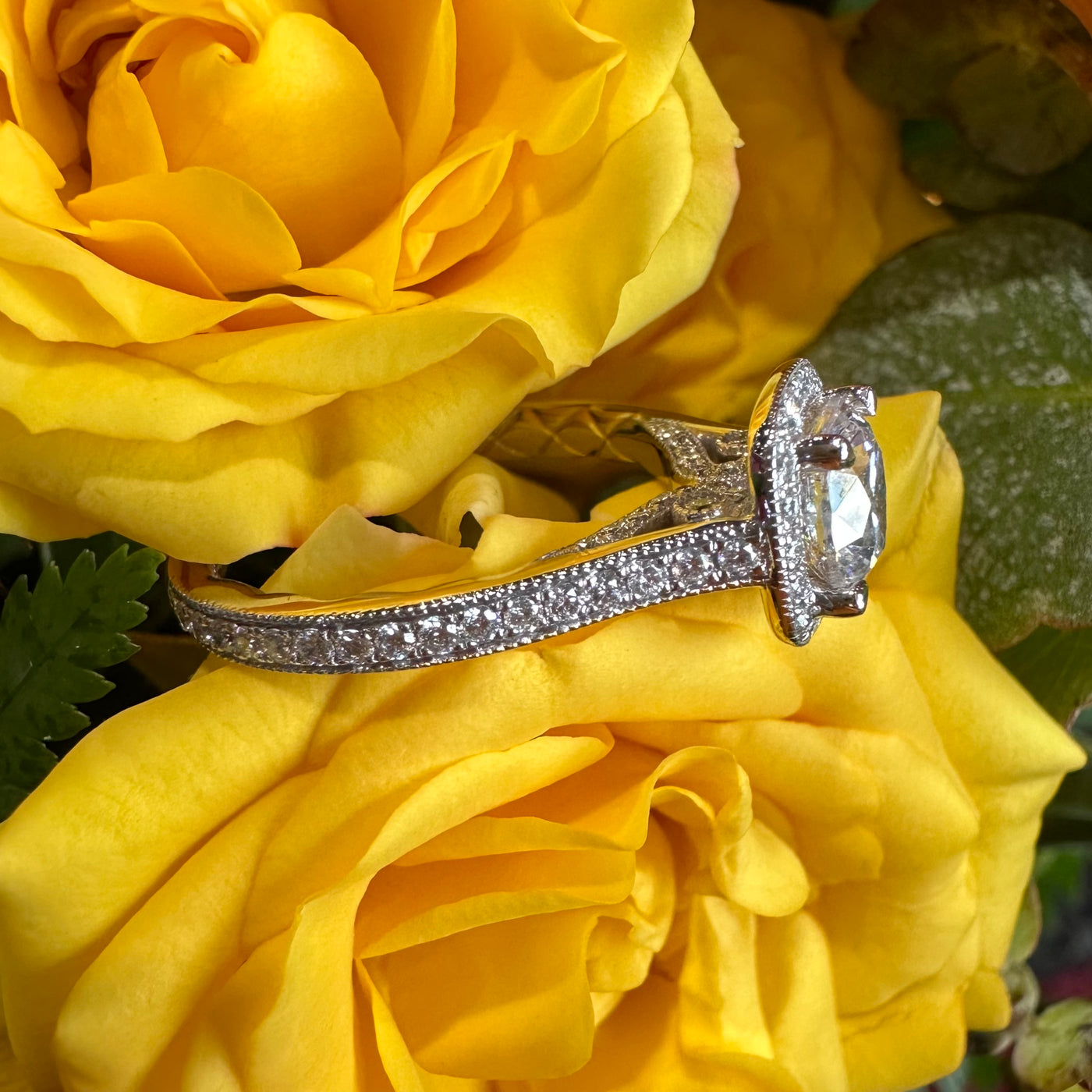 Apparel & Accessories > Jewelry > Rings A. Jaffe Semi Mount Halo Engagement 14K White Gold Ring Pierce Custom Jewelers