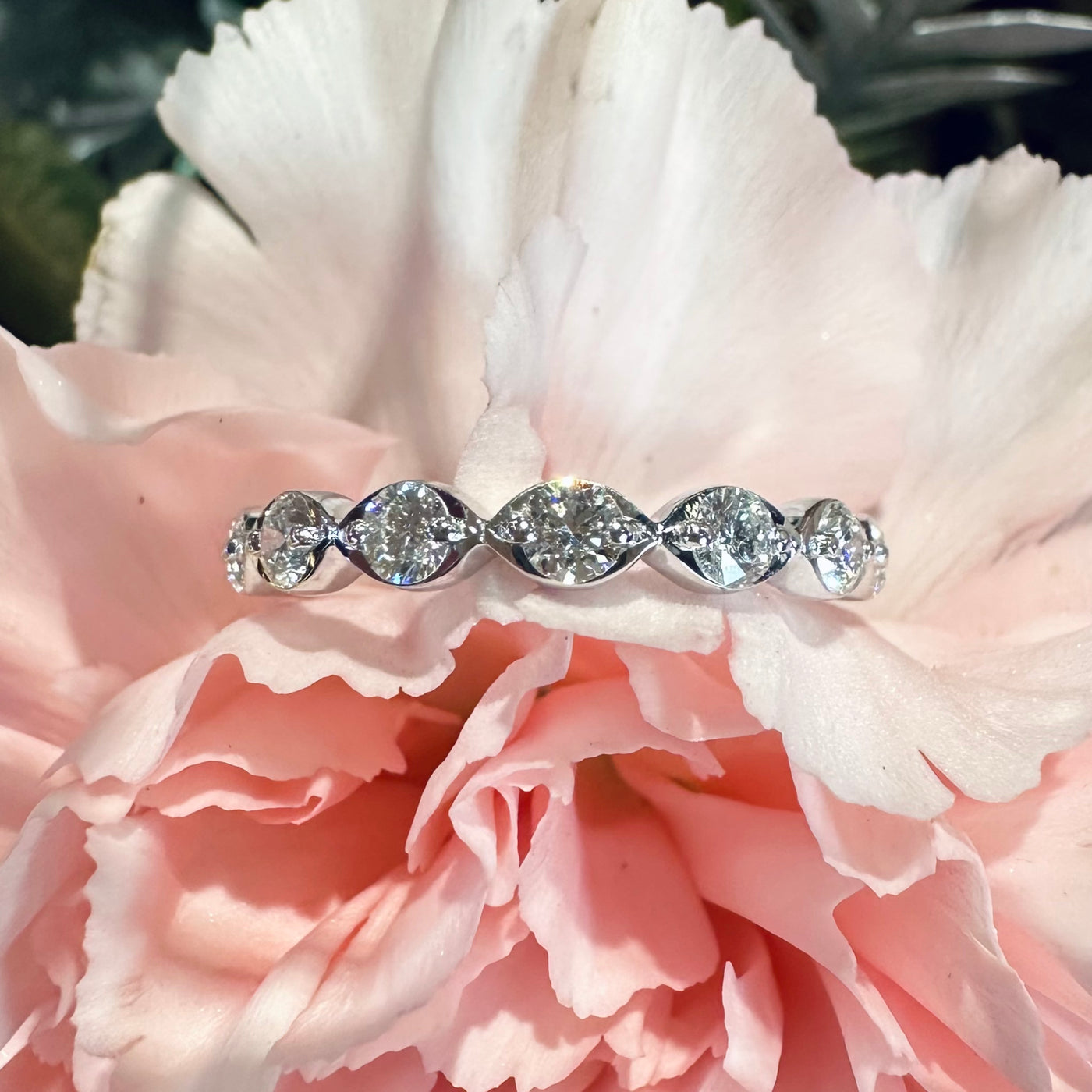 Apparel & Accessories > Jewelry > Rings Simon G Diamond Band 18K White Gold Ring LR3305-B Pierce Custom Jewelers