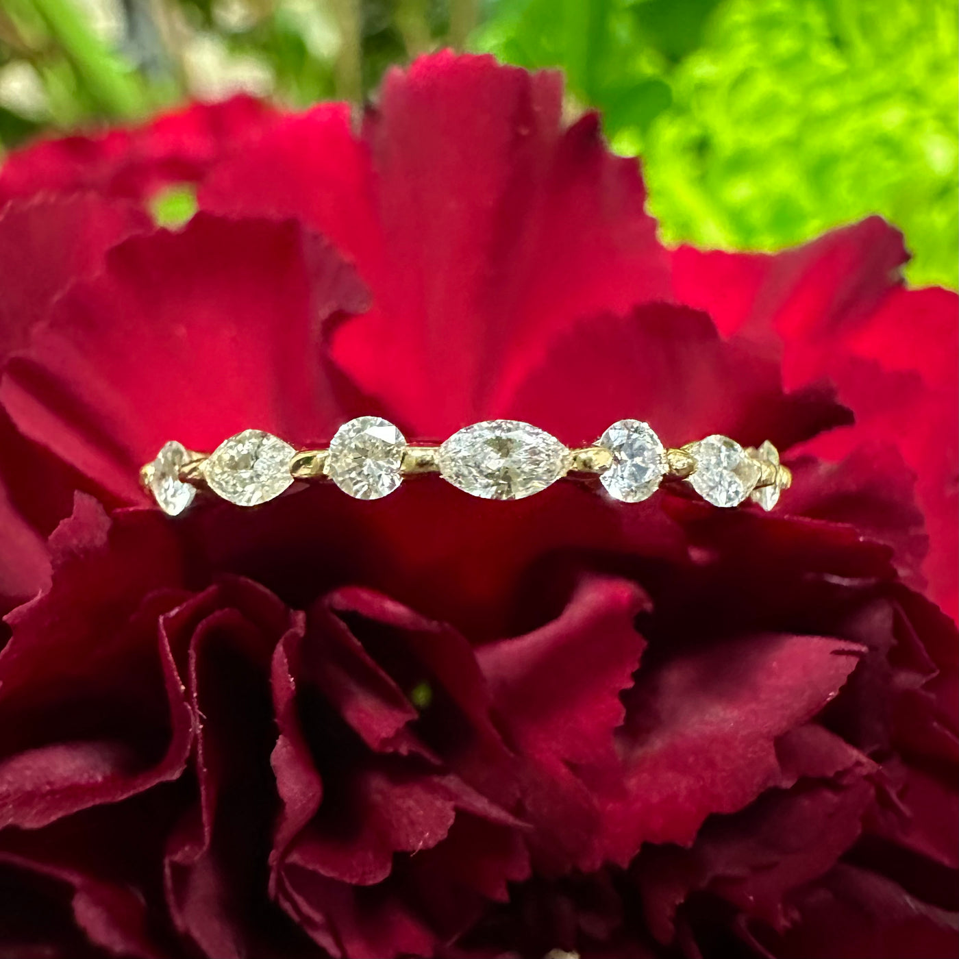 Apparel & Accessories > Jewelry > Rings Diamond Marquise Round Band 14K Yellow Gold Ring KAS EN8371-B3.2MYG Pierce Custom Jewelers