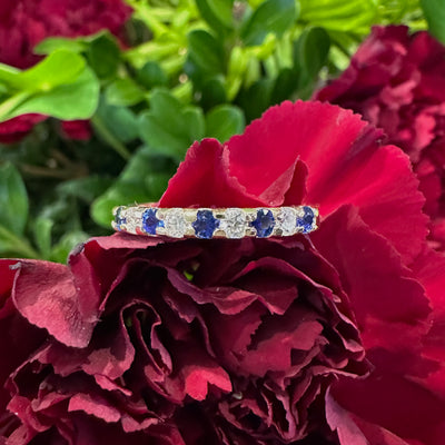 Apparel & Accessories > Jewelry > Rings Sapphire Diamond Band 14K Yellow Gold Ring KAS C6637-SYG Pierce Custom Jewelers