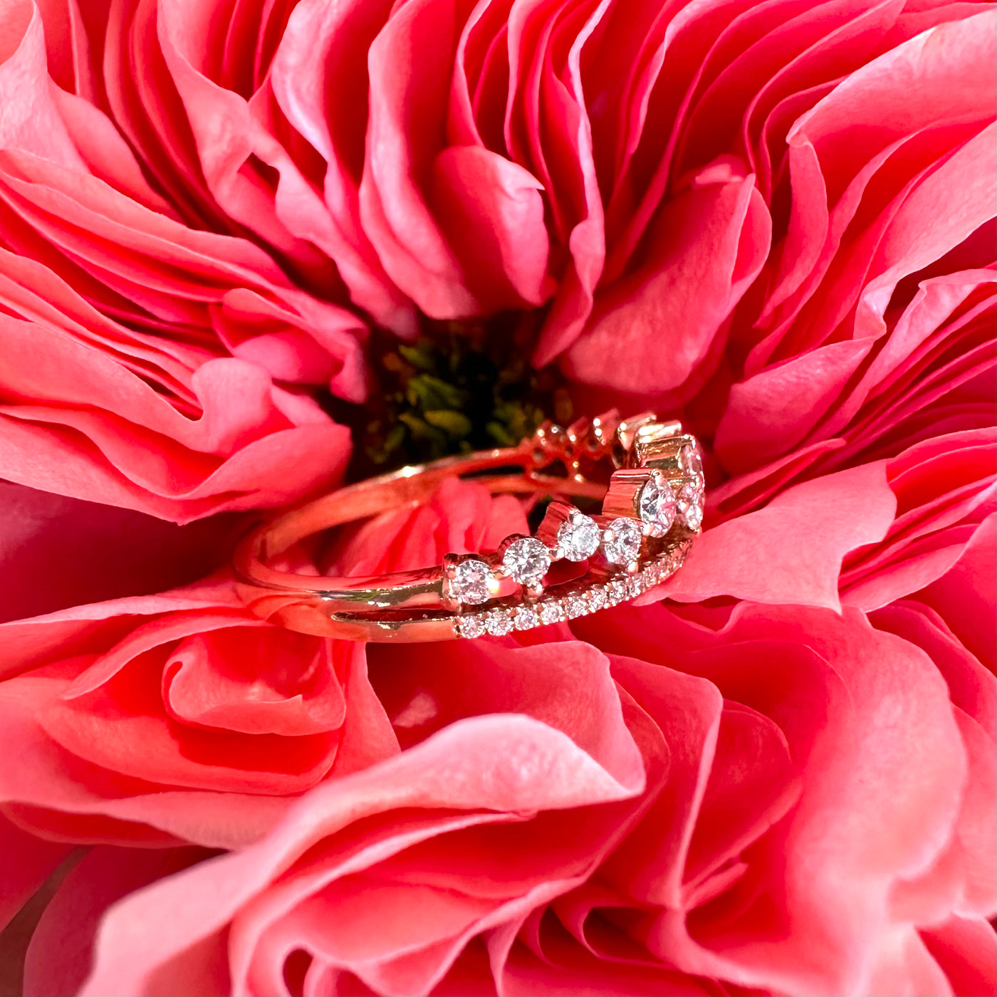 Apparel & Accessories > Jewelry > Rings Uneek Diamond 14K Rose Gold Wedding Band Pierce Custom Jewelers