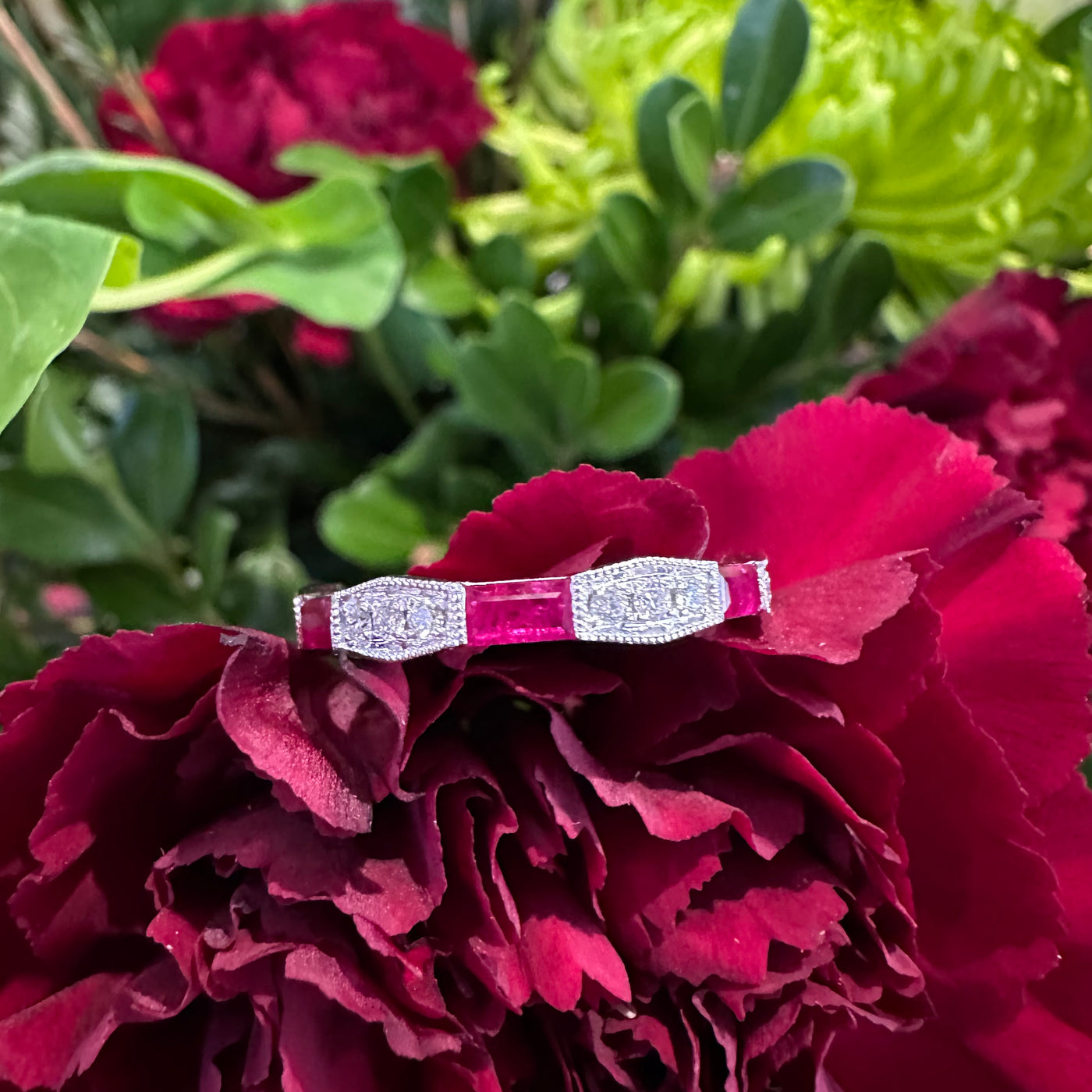 Apparel & Accessories > Jewelry > Rings Ruby Diamond Band 14K White Gold Ring KAS C5801-RWG Pierce Custom Jewelers