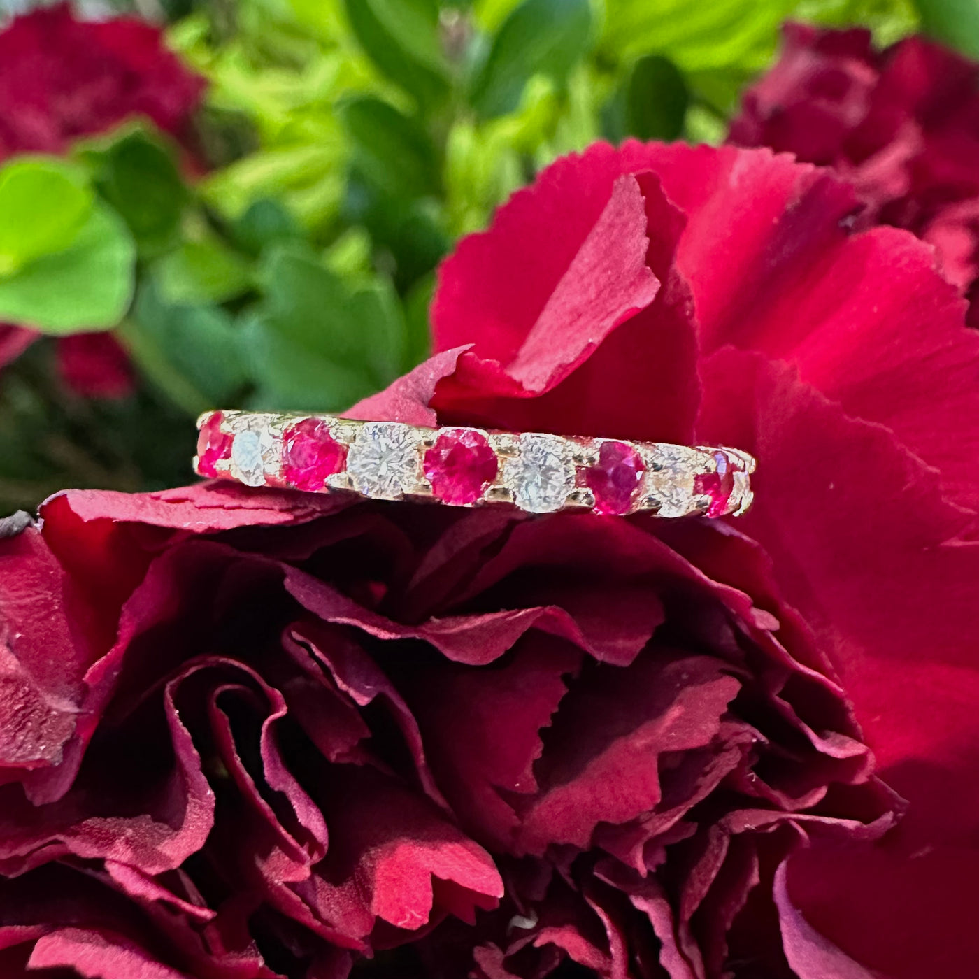 Apparel & Accessories > Jewelry > Rings Ruby Diamond Band 14K Yellow Gold Ring KAS C6708-RYG Pierce Custom Jewelers