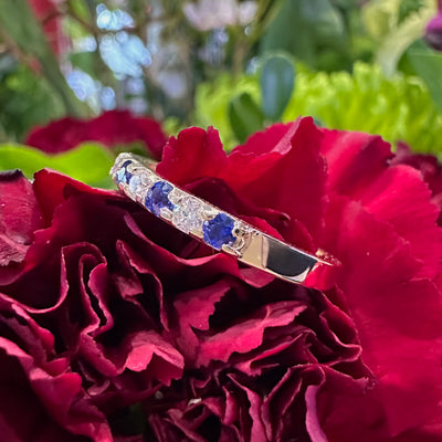 Apparel & Accessories > Jewelry > Rings Sapphire Diamond Band 14K Yellow Gold Ring KAS C6637-SYG Pierce Custom Jewelers