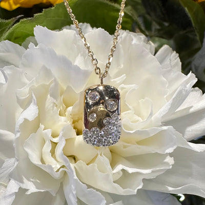 Apparel & Accessories > Jewelry > Necklaces Floating Diamond Tag Pendant 14K Yellow Gold Necklace KAS N1333YG Necklace Pierce Custom Jewelers