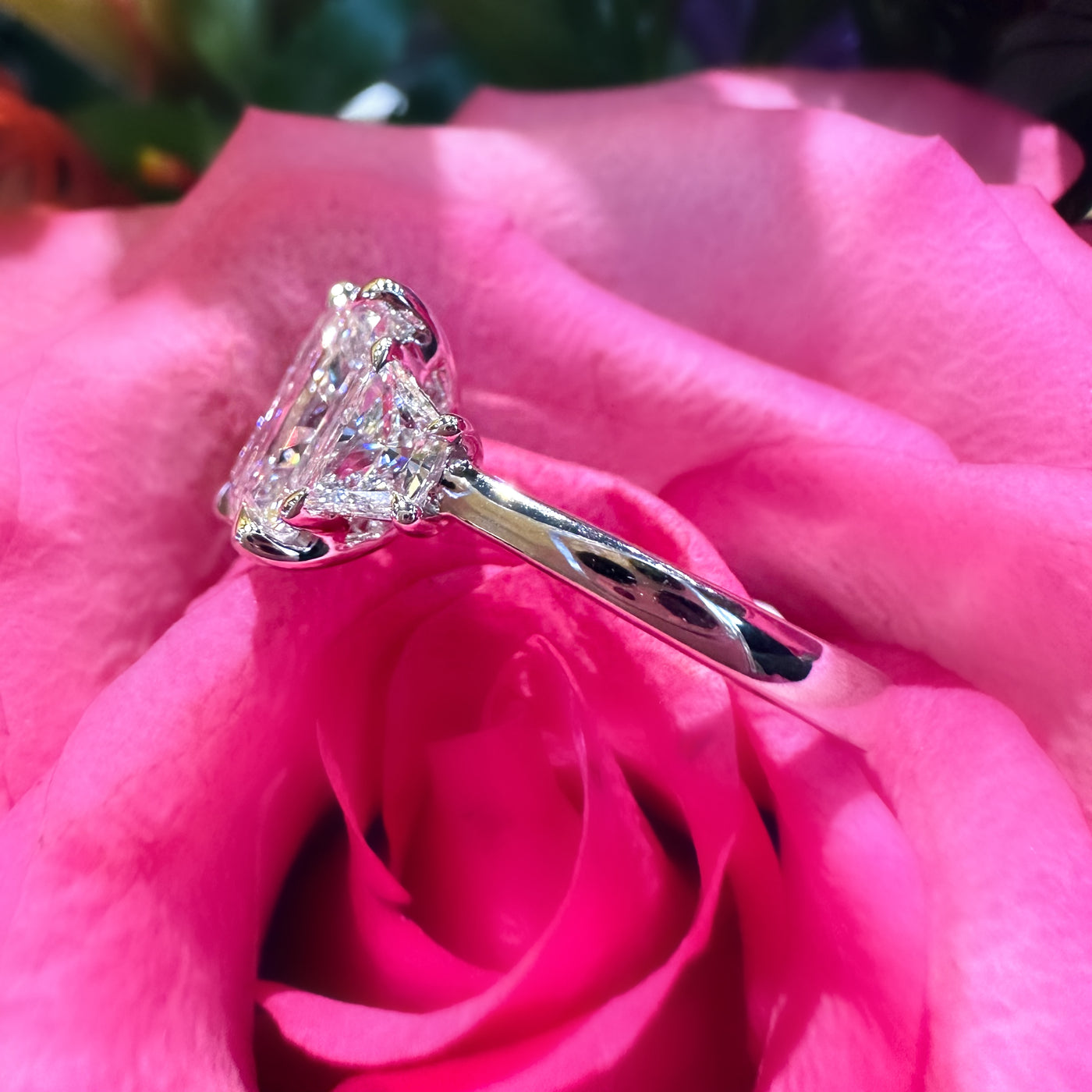 Apparel & Accessories > Jewelry > Rings Ready to Wear Radiant Diamond 14K White Gold Engagement Ring Pierce Custom Jewelers