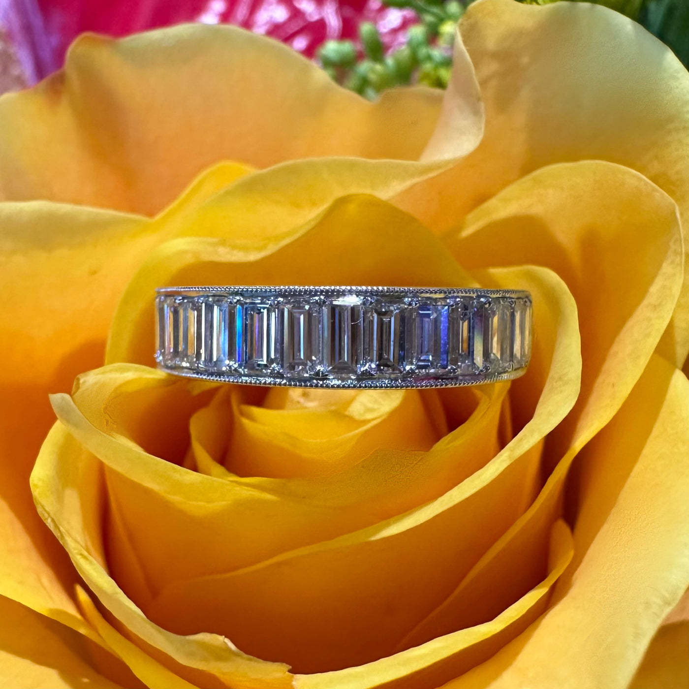 Apparel & Accessories > Jewelry > Rings Simon G Diamond Baguette 18K White Gold Band Ring MR4006 Pierce Custom Jewelers