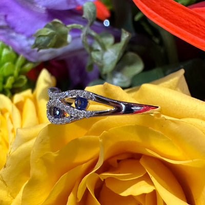  Apparel & Accessories > Jewelry > Rings Zeghani Multi Wave Diamond Sapphire Band 14K White Gold Ring ZR1111 Pierce Custom Jewelers