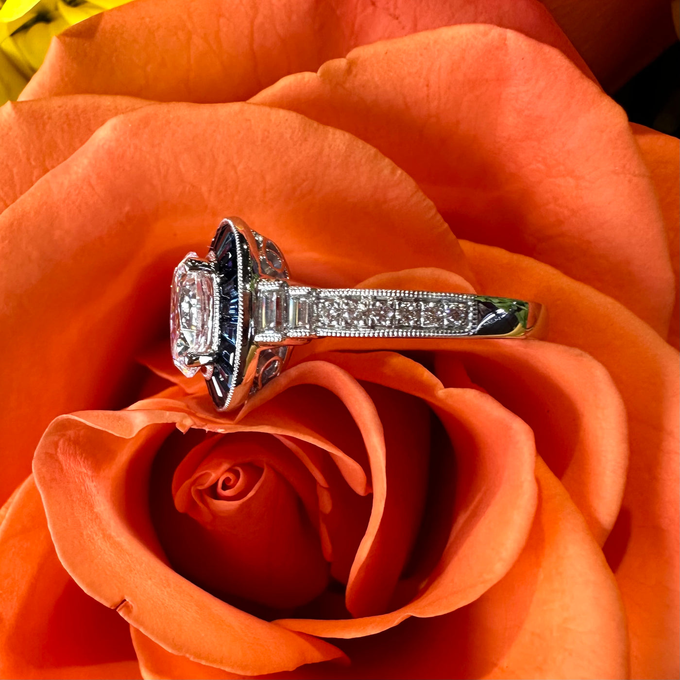 Apparel & Accessories > Jewelry > Rings Simon G Semi Mount Engagement Diamond and Sapphire 18K White Gold Ring LR1188 Pierce Custom Jewelers