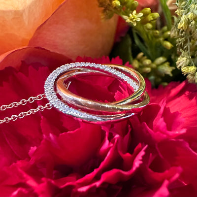 Apparel & Accessories > Jewelry > Necklaces Zeghani Diamond Circle Pendant 14K Tri-Tone Necklace ZP1268 Pierce Custom Jewelers