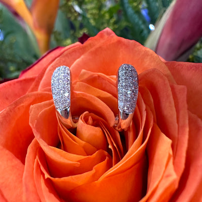 Apparel & Accessories > Jewelry > Earrings Zeghani Diamond 14K White Gold Mini Huggie Hoop Earrings ZE856 Pierce Custom Jewelers