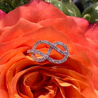  Apparel & Accessories > Jewelry > Rings Zeghani Diamond Open Knot 14K White Gold Ring ZR1152 Pierce Custom Jewelers