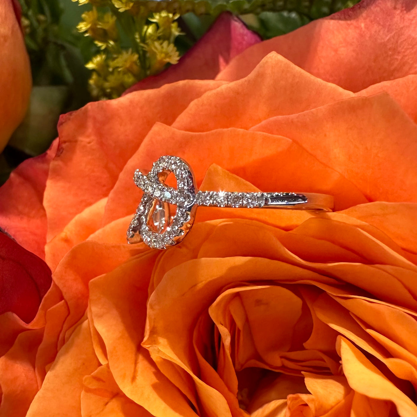  Apparel & Accessories > Jewelry > Rings Zeghani Diamond Open Knot 14K White Gold Ring ZR1152 Pierce Custom Jewelers