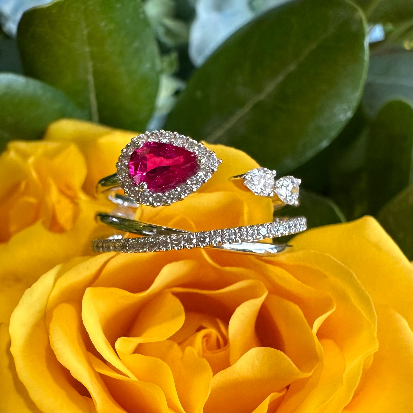 Apparel & Accessories > Jewelry > Rings Simon G Ruby and Diamond Ring in 18K White Gold LR2266 Pierce Custom Jewelers
