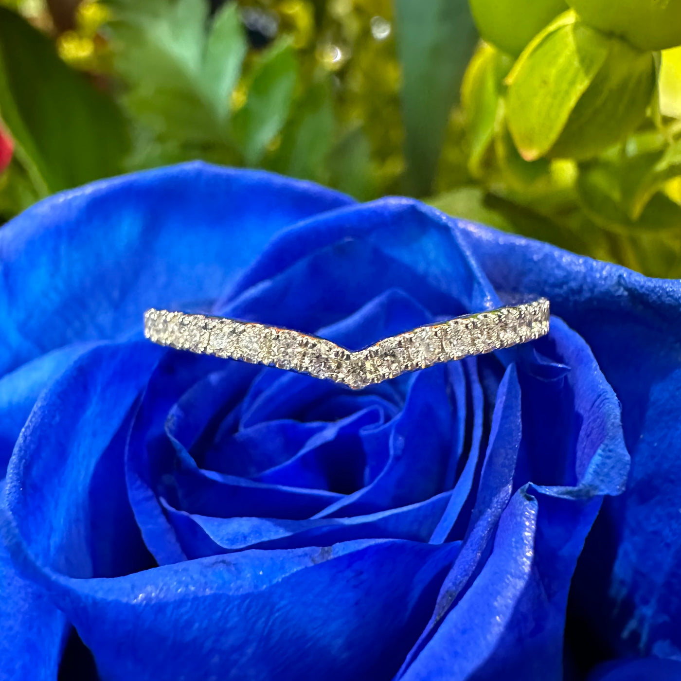 Apparel & Accessories > Jewelry > Rings Curve Stacking Diamond Wedding Band Platinum Ring Pierce Custom Jewelers