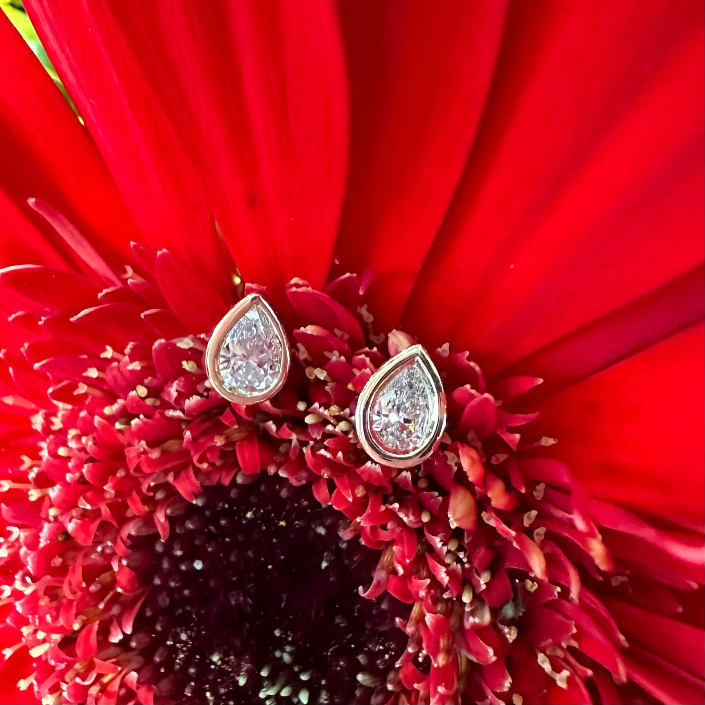 Apparel & Accessories > Jewelry > Earrings A. Jaffe A. Jaffe Pear Diamond 14K Yellow Gold Stud Earrings ER3228-PS/30 Pierce Custom Jewelers