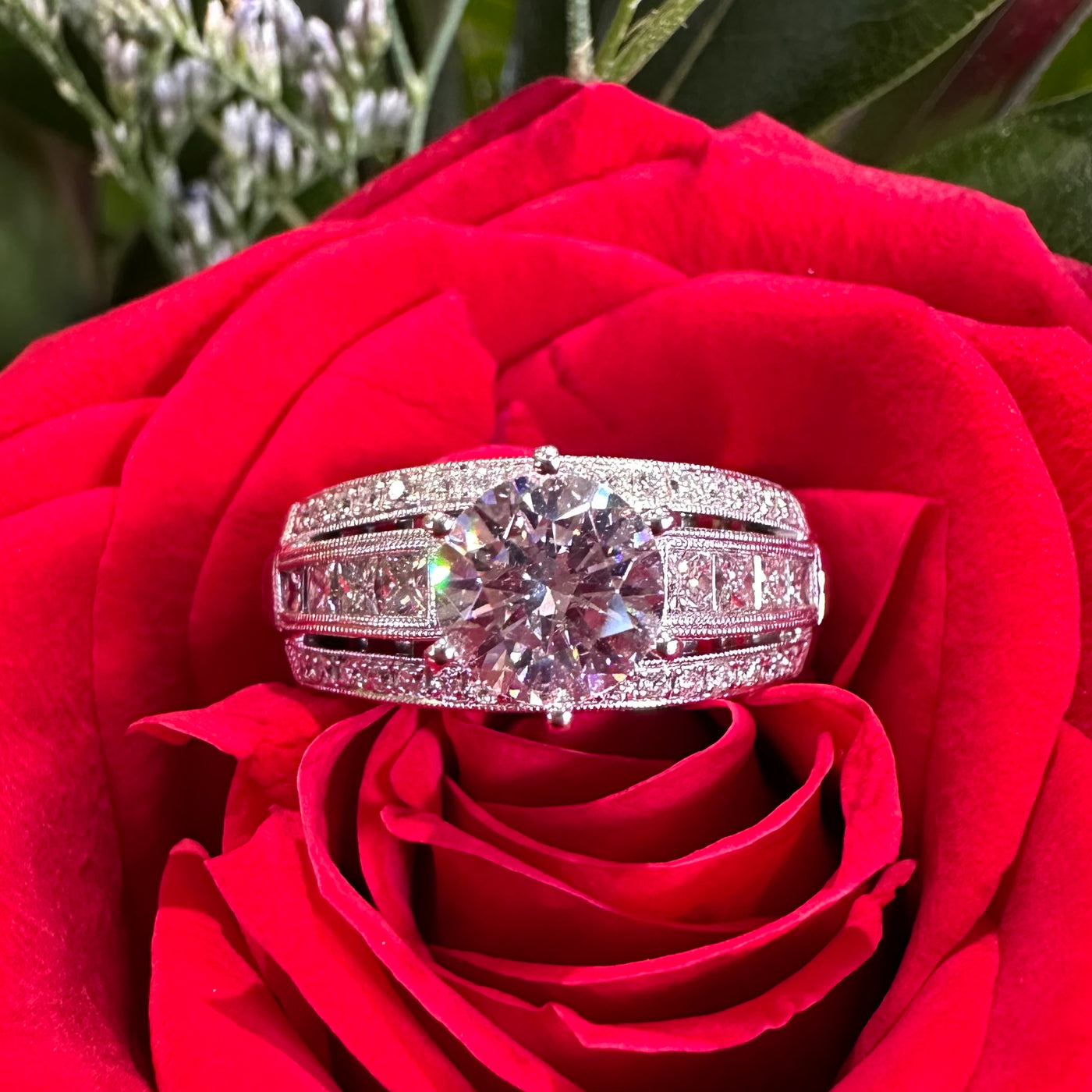 Apparel & Accessories > Jewelry > Rings Zeghani Semi Mount Diamond Engagement Ring 14K White Gold ZR119 Pierce Custom Jewelers