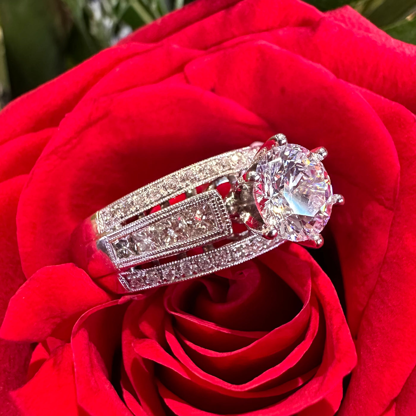 Apparel & Accessories > Jewelry > Rings Zeghani Semi Mount Diamond Engagement Ring 14K White Gold ZR119 Pierce Custom Jewelers