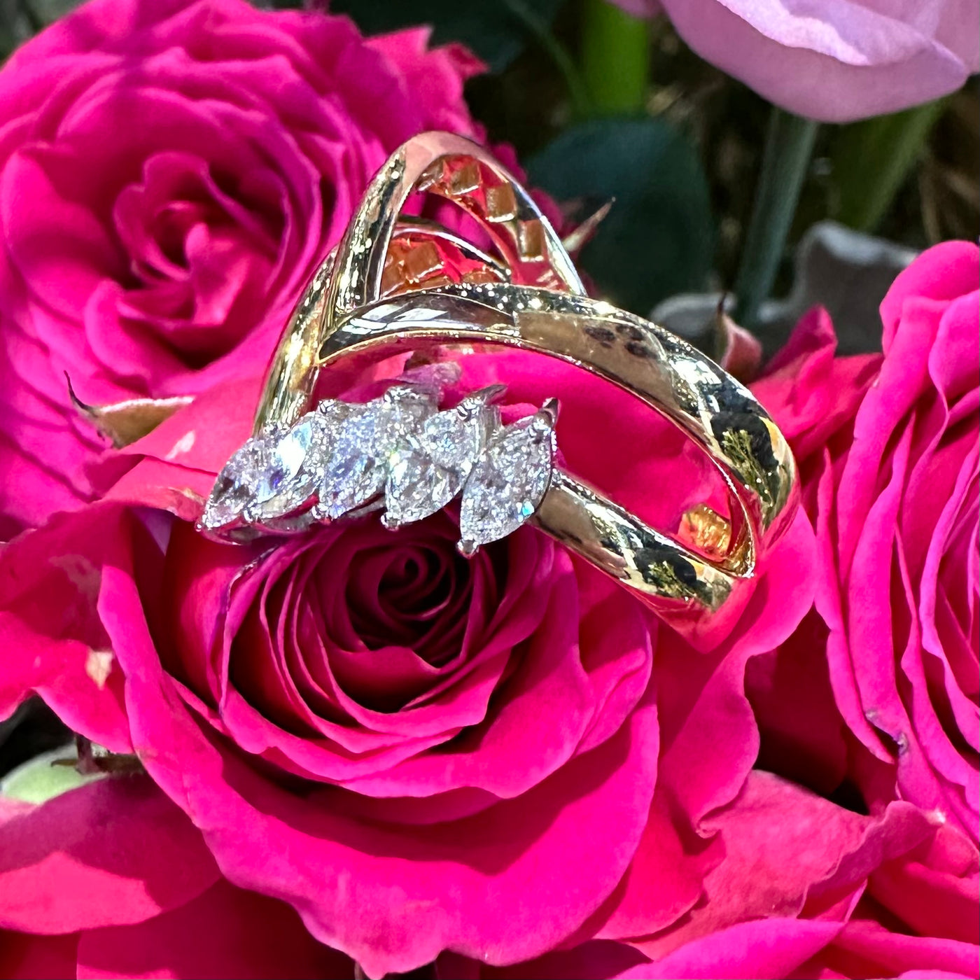 Apparel & Accessories > Jewelry > Rings Simon G Diamond Band Ring 18K Two Tone Gold LR4101 Pierce Custom Jewelers