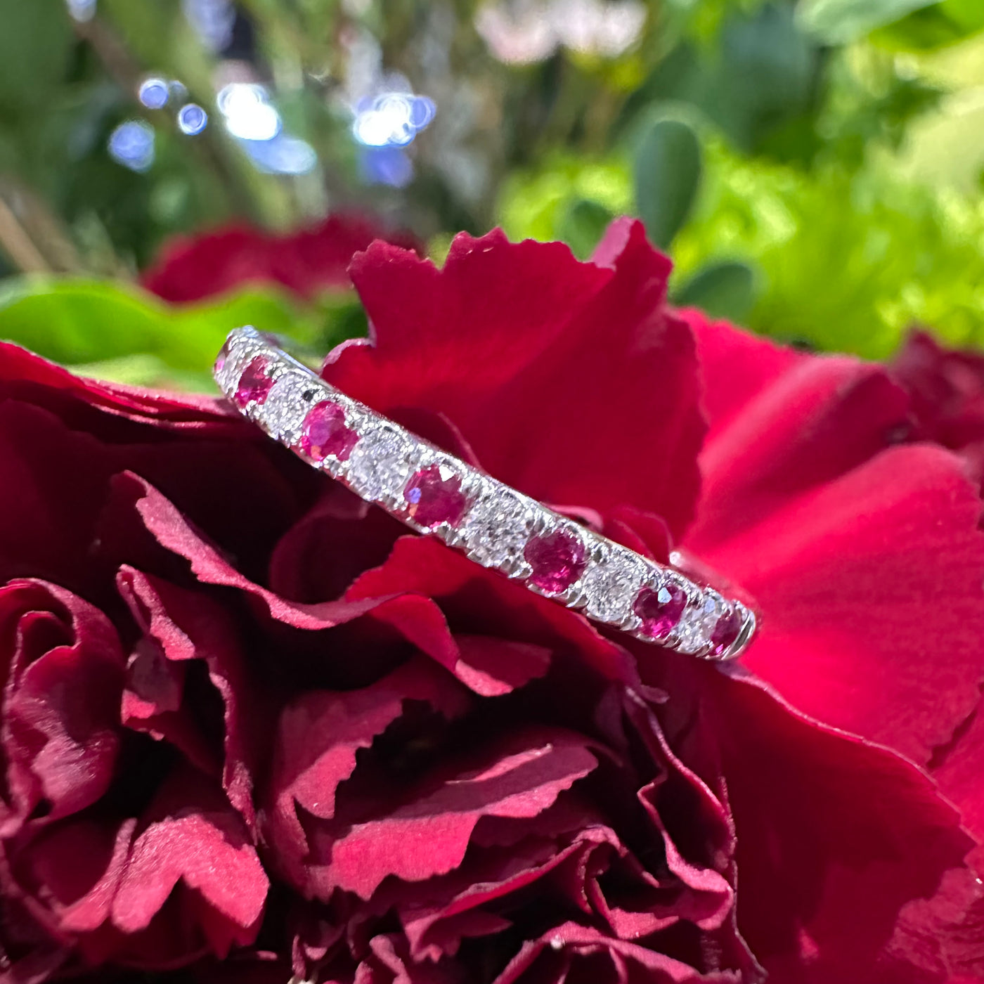 Apparel & Accessories > Jewelry > Rings Ruby Diamond Band 14K White Gold Ring KAS C8202-RWG Pierce Custom Jewelers