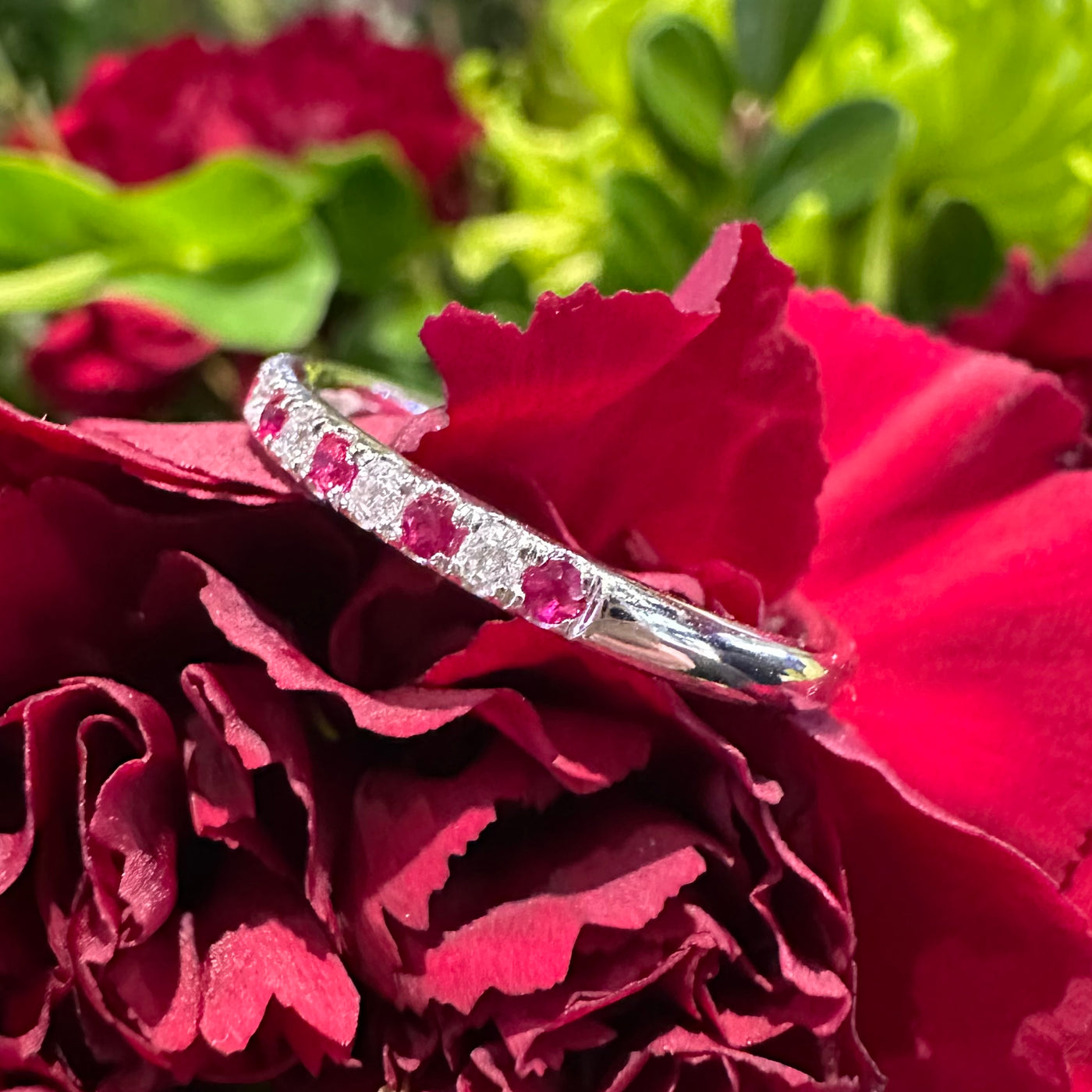 Apparel & Accessories > Jewelry > Rings Ruby Diamond Band 14K White Gold Ring KAS C8202-RWG Pierce Custom Jewelers