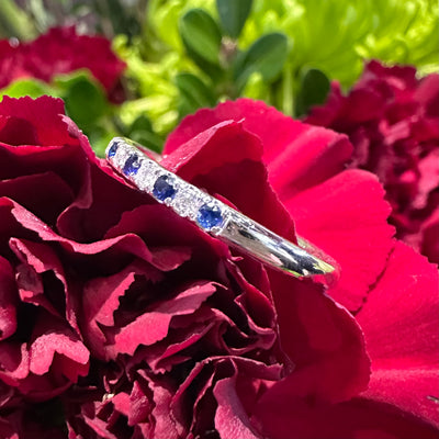 Apparel & Accessories > Jewelry > Rings Sapphire Diamond Band 14K White Gold Ring KAS C8202-SWG Pierce Custom Jewelers