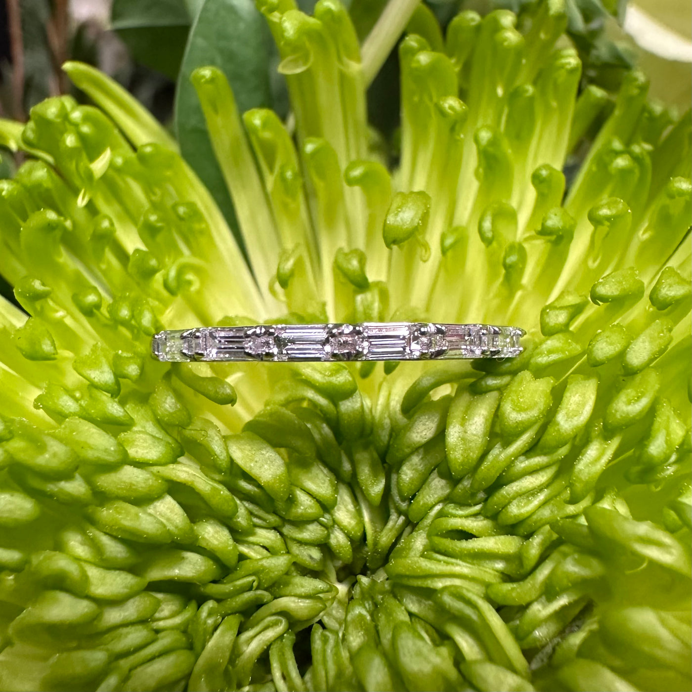 Apparel & Accessories > Jewelry > Rings Baguette Diamond 14K White Gold Band Ring KAS EN8421-BWG Pierce Custom Jewelers