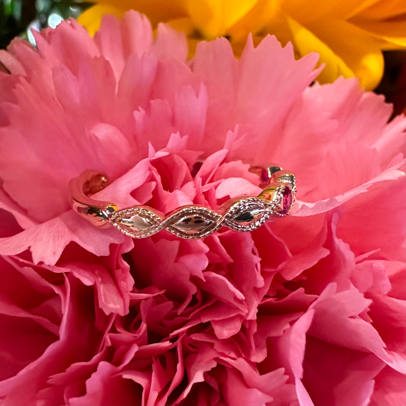  Apparel & Accessories > Jewelry > Rings Zeghani Ruby Twisted Stackable Band 14K Rose Gold Ring ZR1609-R Pierce Custom Jewelers