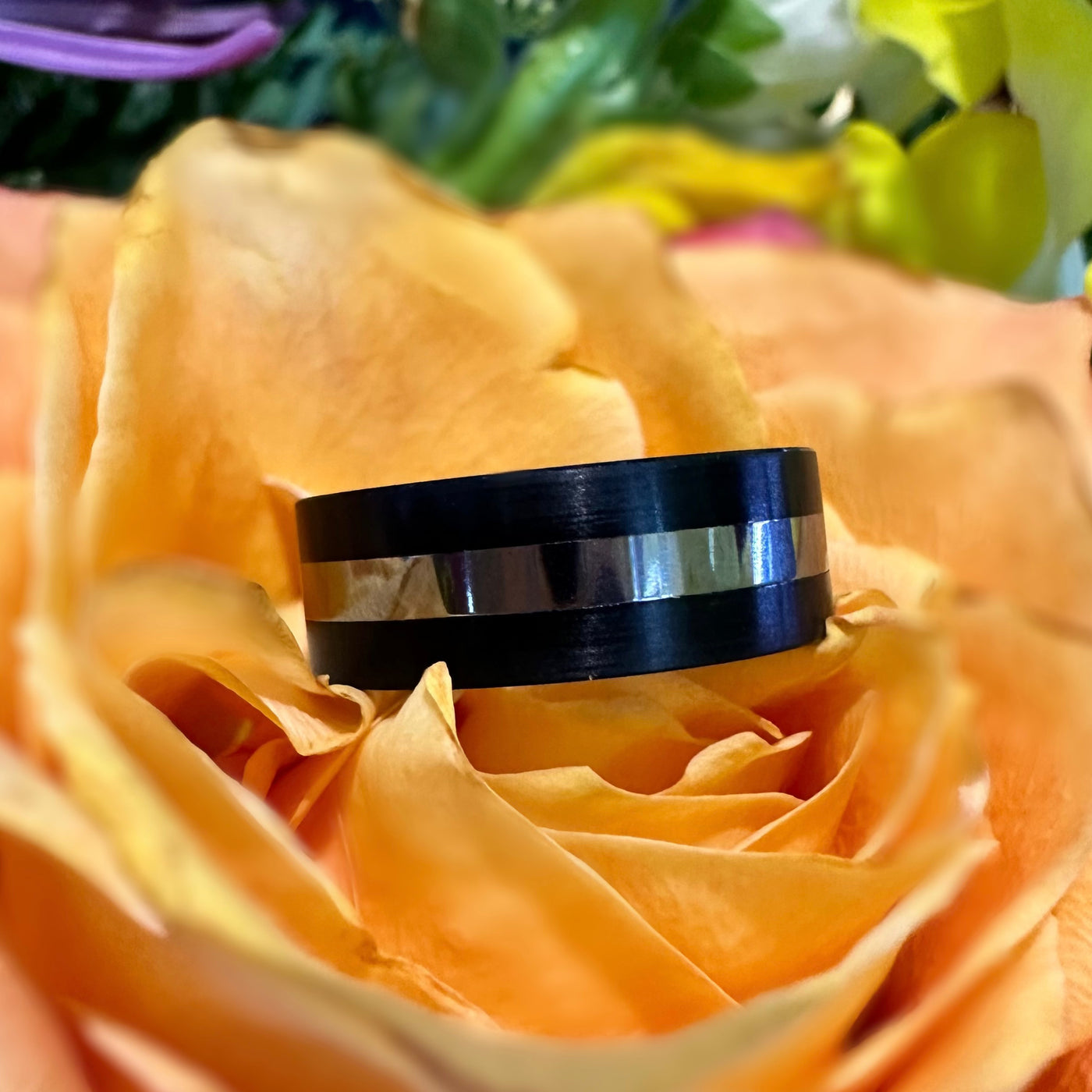 Apparel & Accessories > Jewelry > Rings Malo Tantalum and Carbon Fiber Band Ring TANT-026-8 Pierce Custom Jewelers