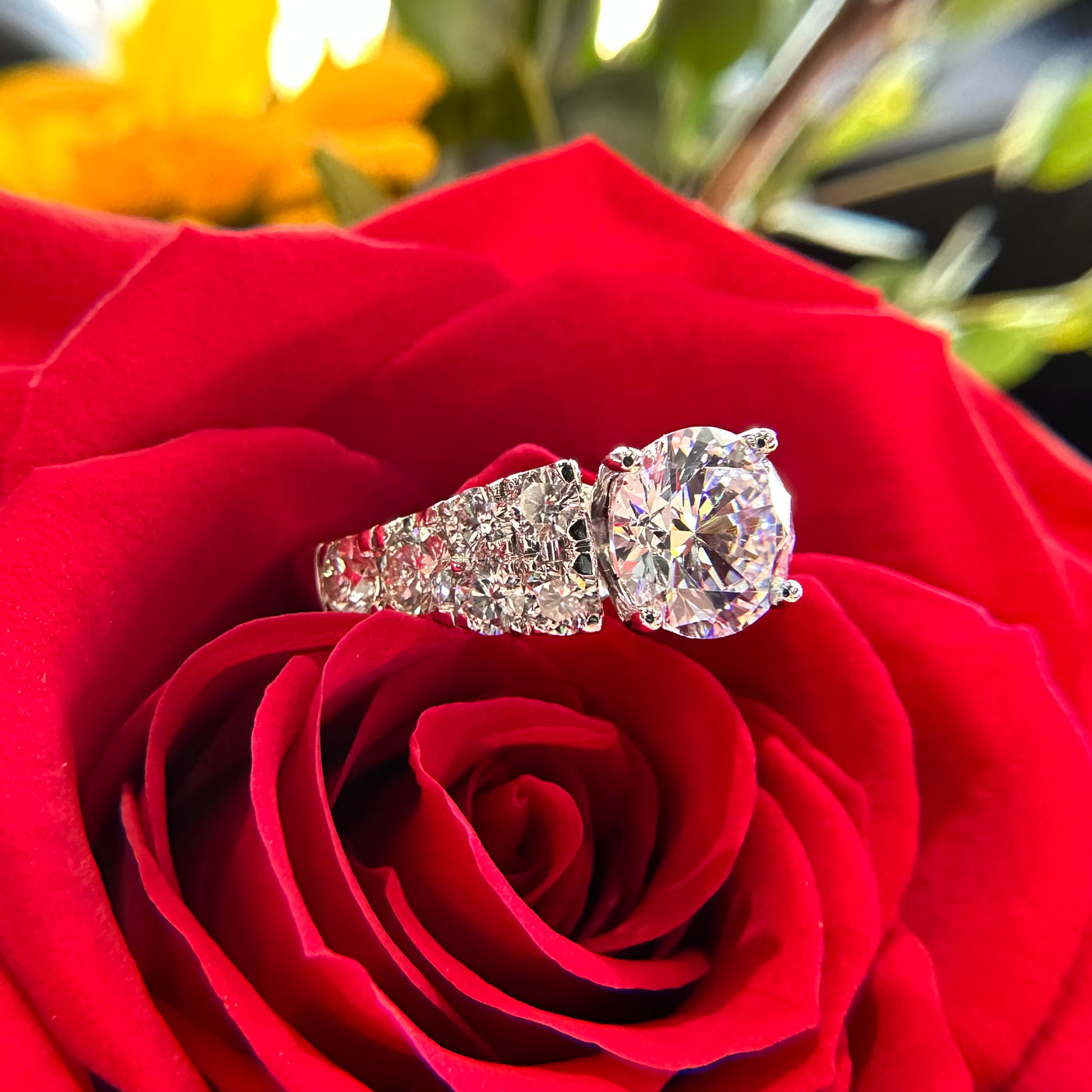 Apparel & Accessories > Jewelry > Rings Bold Diamond Semi Mount 14K White Gold Engagement Ring Pierce Custom Jewelers