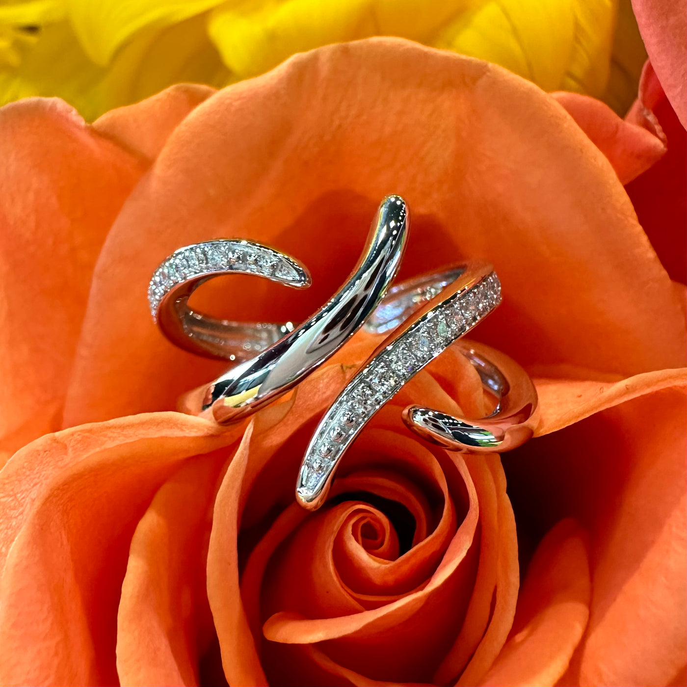 Apparel & Accessories > Jewelry > Rings Zeghani Diamond Wrap 14K White Gold Ring ZR2200 Pierce Custom Jewelers