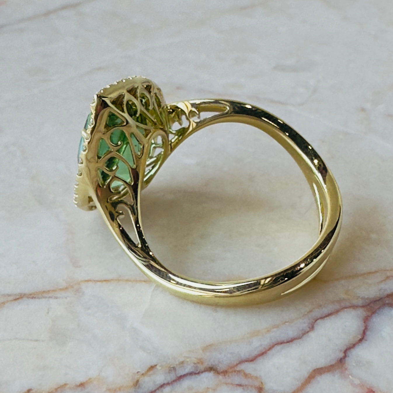 Apparel & Accessories > Jewelry > Rings Simon G Green Tourmaline Diamond 18K Yellow Gold Ring LR2811 Pierce Custom Jewelers