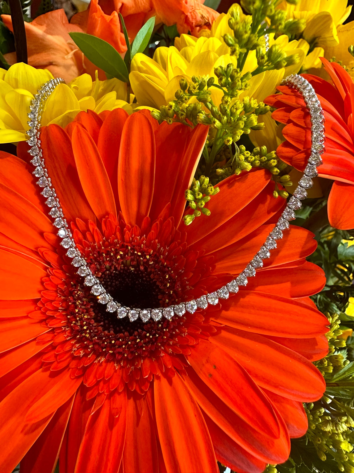 Apparel & Accessories > Jewelry > Necklaces Riviera Diamond 18K White Gold Tennis Necklace Pierce Custom Jewelers
