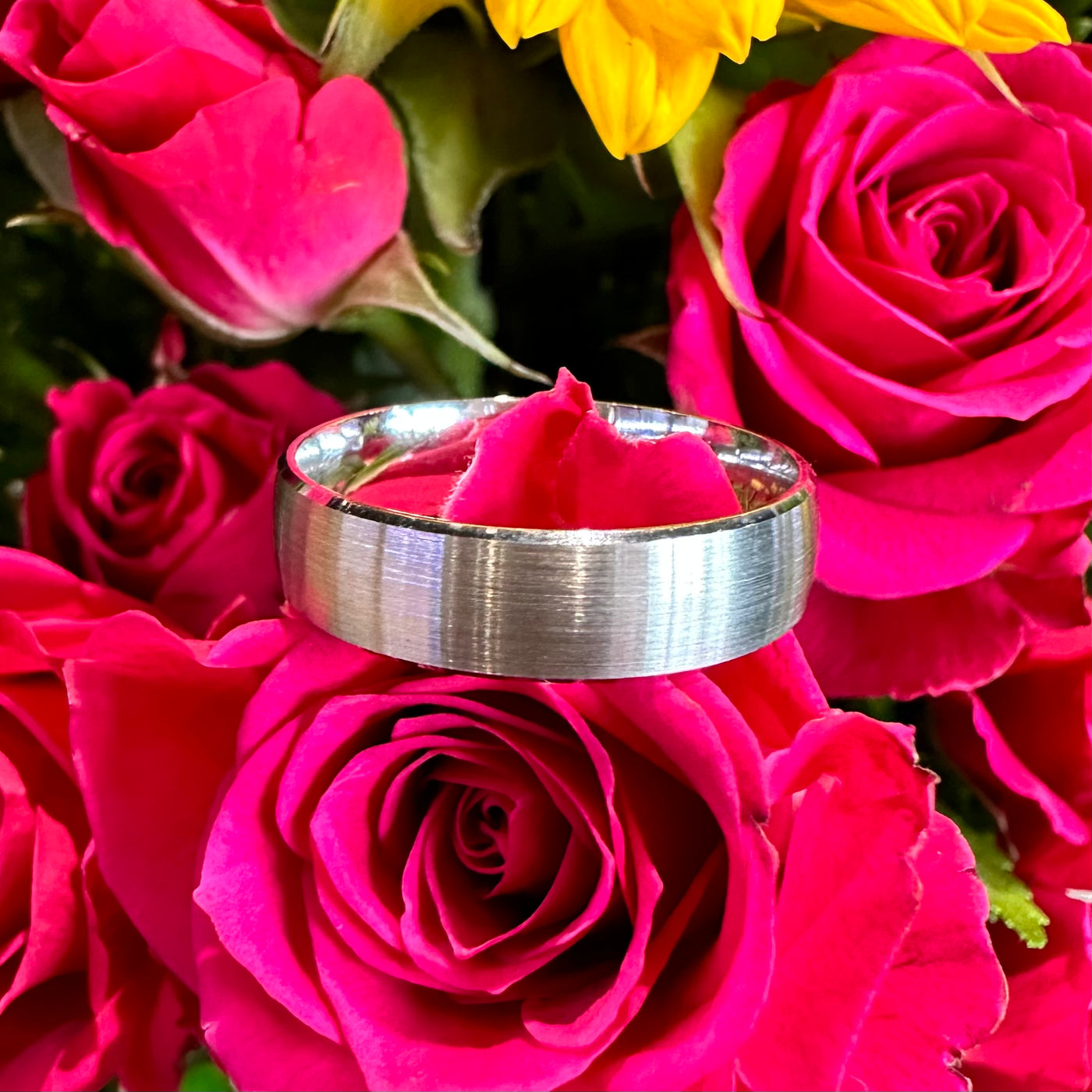 Malo 14K White Gold Satin Band Ring FT 249 6W 01 Pierce Custom