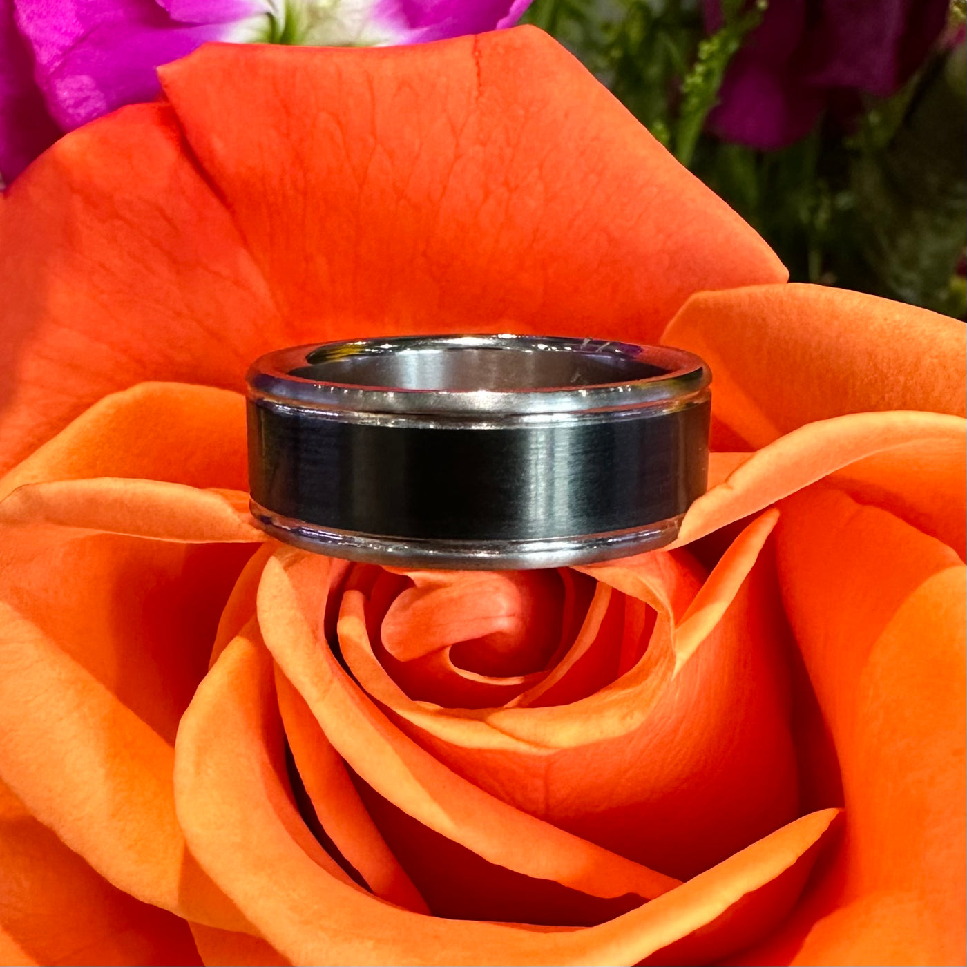 Apparel & Accessories > Jewelry > Rings Malo Tantalum and Carbon Fiber Band Ring TANT-021-8 Pierce Custom Jewelers