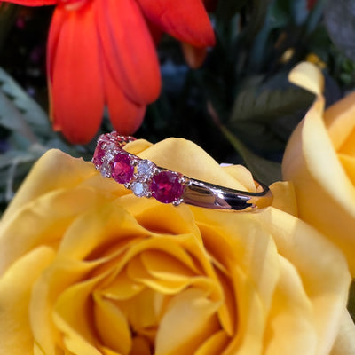 Apparel & Accessories > Jewelry > Rings Zeghani Ruby Diamond Band 14K Rose Gold Ring ZR2233-R Pierce Custom Jewelers